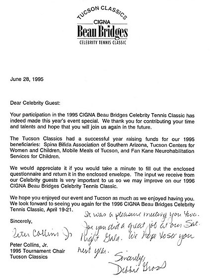 Letter from charity